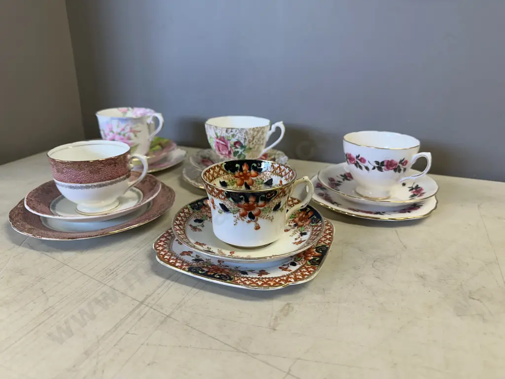 Vintage Trios x5 Including Royal Albert, Burnsco Etc Image 1++